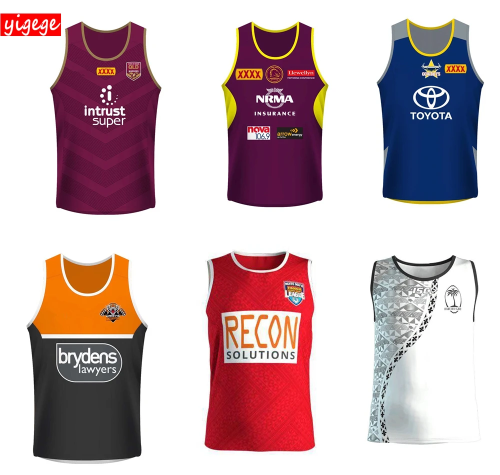 

2019 Australia fiji Ireland France Singlet Cowboys Brisbane Broncos Maroons rugby Jerseys nrl jersey nswrl WESTS TIGERS vest