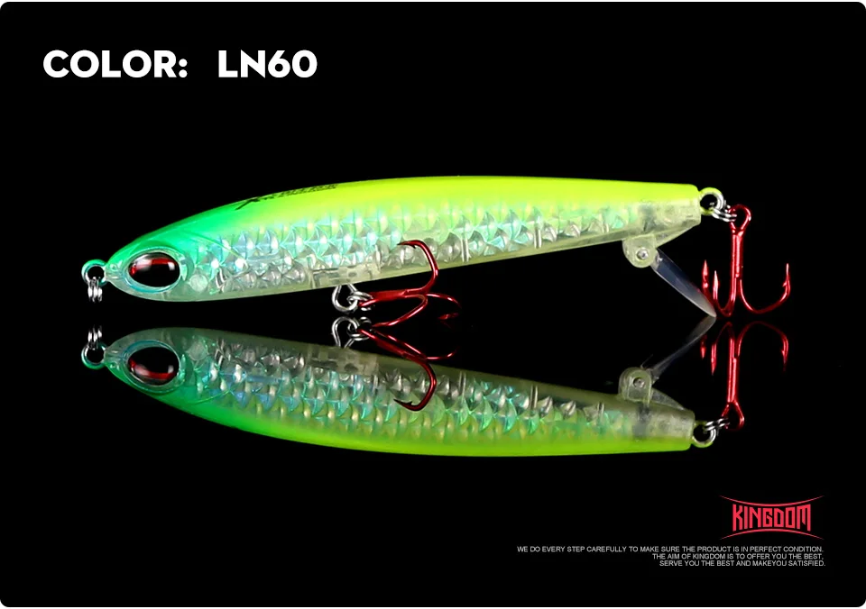 KINGDOM Hot High Quality Pencil & Minnow Fishing Lure Top water Hard Baits Good Action and Special reflective shiny fish skin  (11)