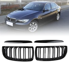 1 пара, яркий черный ABS пластик, передняя решетка для почек, гриль, bmw, автомобильные запчасти для BMW 2005-2008 E90 320i 323i 328i 335i Sedan/Wagon