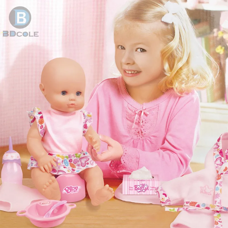 

Free Shipping 41cm Super Cute Lifelike Silicone Newborn Baby Doll Simulation pee Voice Urinal Kids Pretend Play doll toy