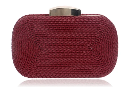 Для женщин Курьерские сумки модный бренд кошелек сплетенный восхитительное невесты одноцветное вечерняя сумочка; BS010 Роскошные Вязание клатч Винтаж сумки - Цвет: wine red