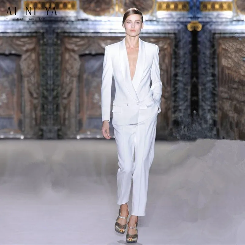 off white trouser suit