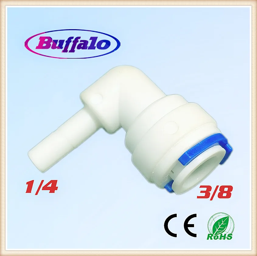 

100PCS 3/8" Hose Quick Connection 1/4" Pipe Plug stem Elbow Connect RO Water Reverse Osmosis Aquarium System Connector Fitting