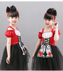 SONGYUEXIA дети Национальный Косплэй Алиса платье горничной танцевальный костюм Хэллоуин платья для девочек вечерние Одежда для танцев красный