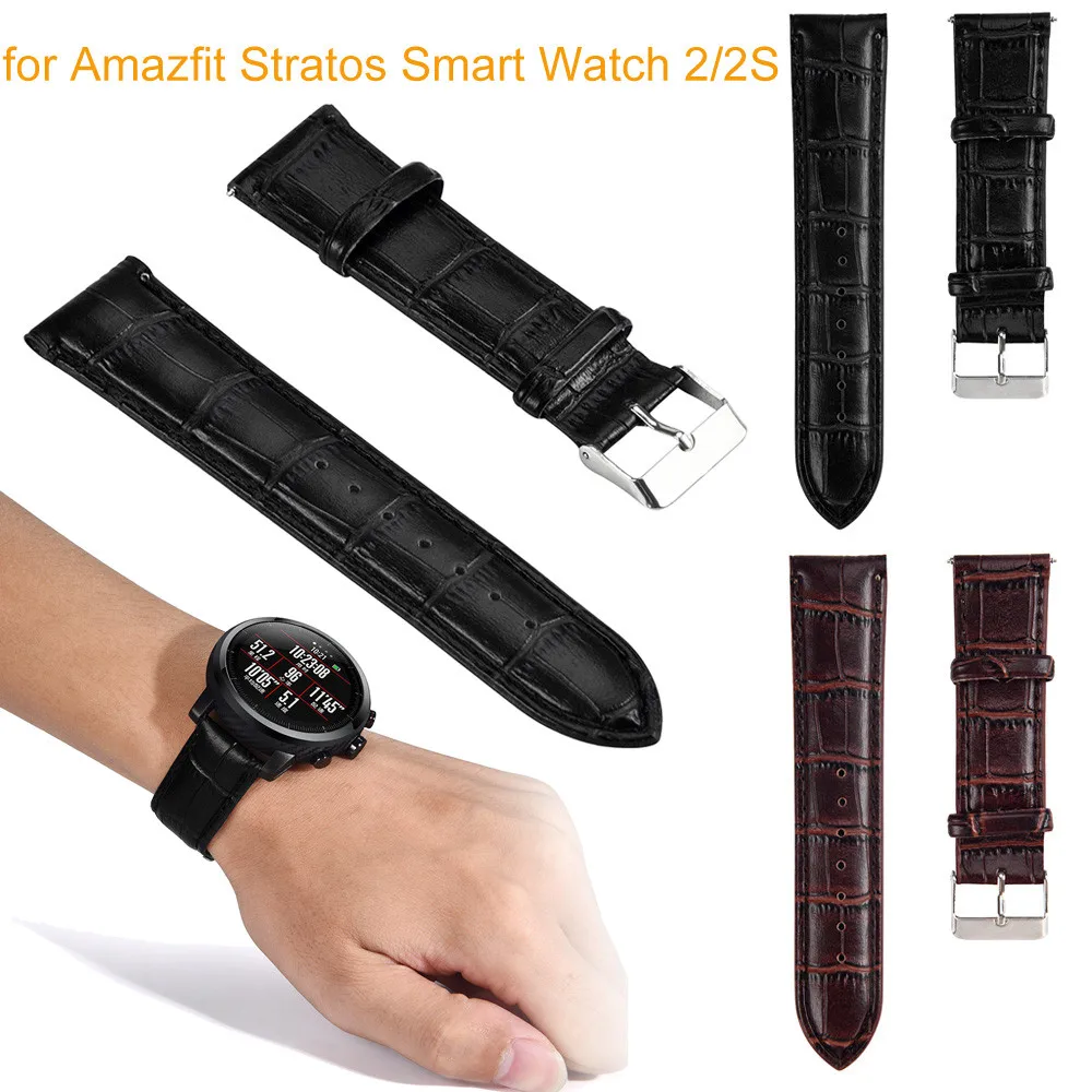 

Stylish delicate Softness is moderate high-quality leatherWatch Band Wrist Straps for HUAMI Amazfit Stratos Smart Watch 2/2S#813