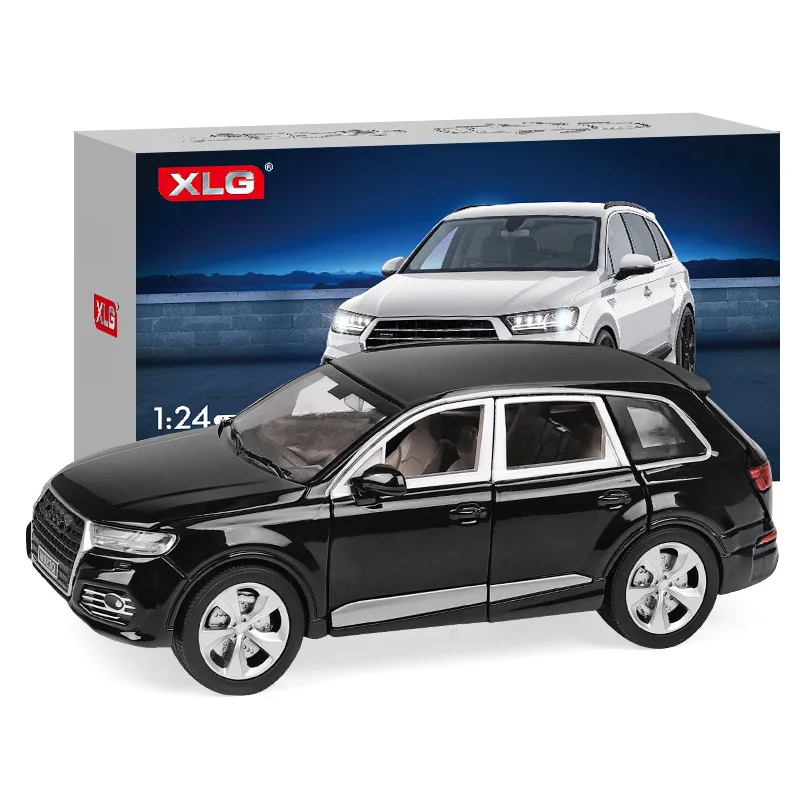 1:24 AUDI Q7 Металлическая Модель автомобиля игрушки для детей Коллекция с 6 открытыми литыми автомобилями выдвижной автомобиль подарок с батареей