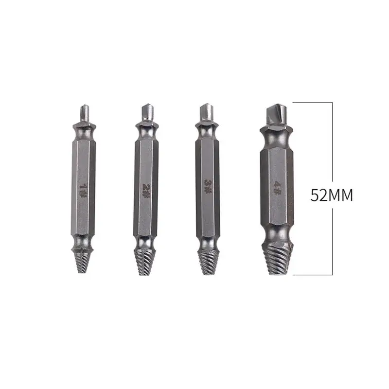 4 шт./компл. поврежденных болтов гаек винтов удаление экстрактор набор инструментов для точения Резьбонарезной инструмент комплект черных гаек
