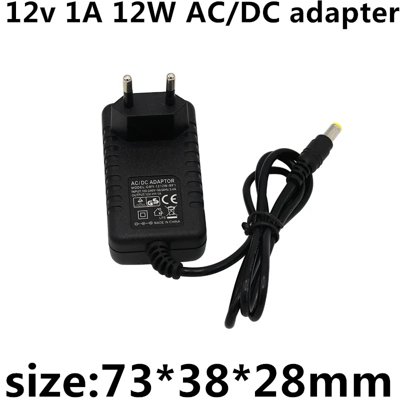 

AC DC Adapter DC 12V 1A 12W 5.5*2.1 AC 110-220V Converter Adapter Charger Power Supply EU Plug US plug Black Wholesale