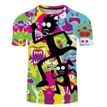 2018 New 3D Anime Tshirts Ricky And Morty Funny Cartoon Print Summer Shortsleeve Cool Tees Tops