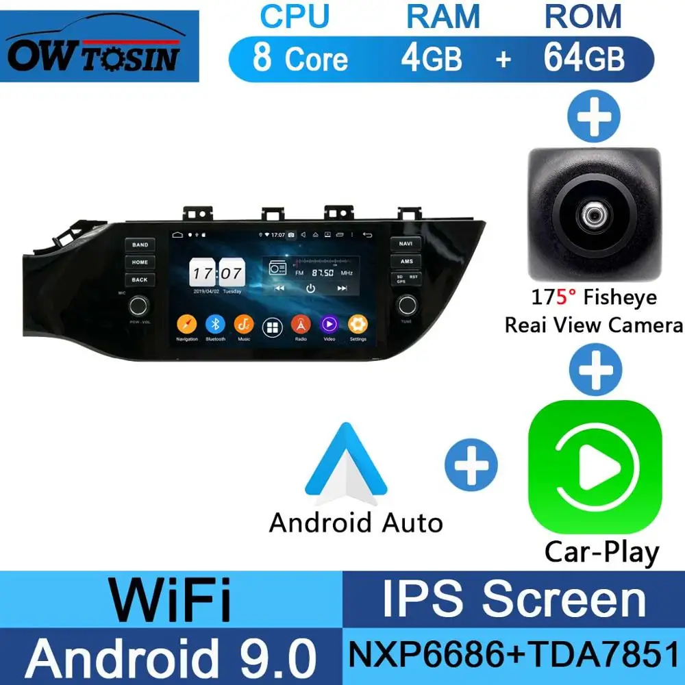 Octa Core Android 8,0/4 ядра Android 8,1 Автомобильный DVD плеер для KIA RIO K2 KIA K2 автомобильное радио Мультимедиа Bluetooth gps - Цвет: Fisheye Carplay n A