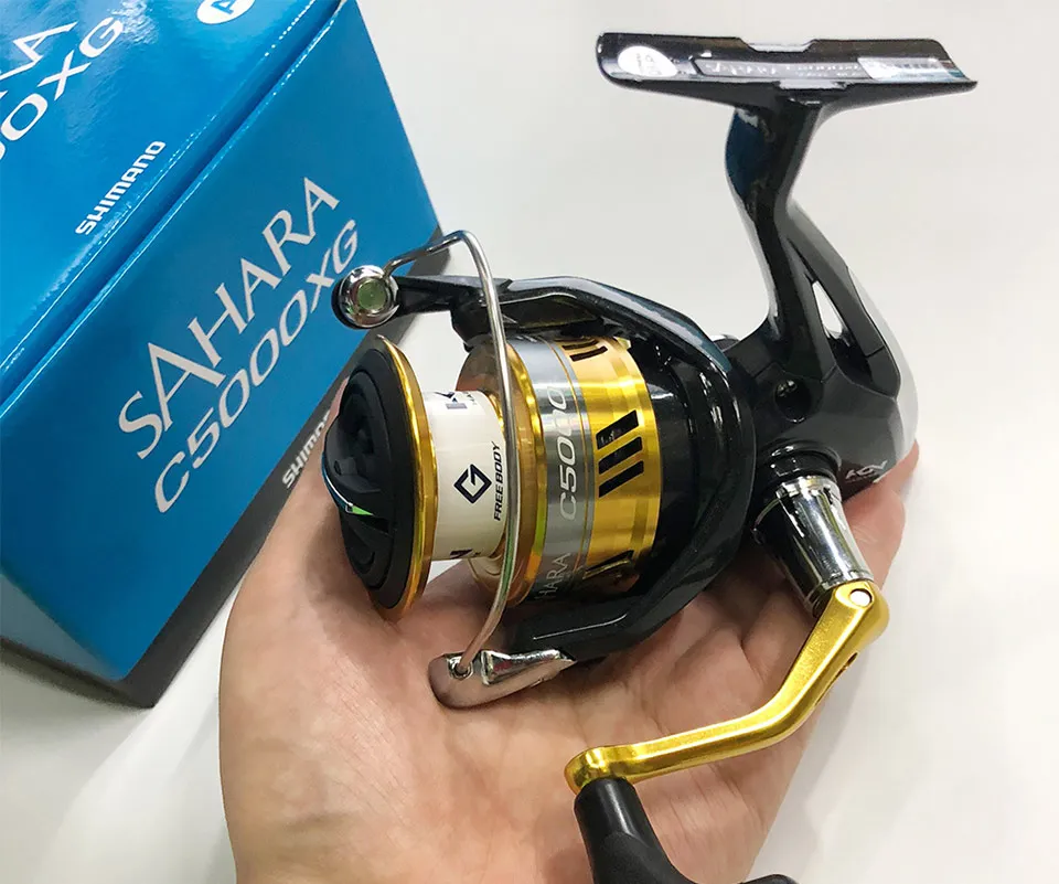 Carretilhas de Pesca 4 plus 1bb Shimano Sahara fi Spinning Reel Fishing 1000 2500 C300 Maior Carretel Capacidade Max 11 kg Arrastar x o Navio Saltewater 12 capacidade de carretel max 11kg arrastar x-navio saltewater carretel de pesca