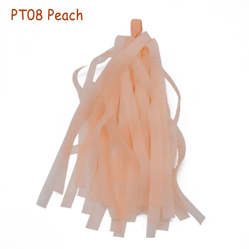 5 листов 12*35 см гирлянда из папиросной бумаги с кистями вечерние кисточки DIY свадебный фон со стулом украшение стола - Цвет: peach