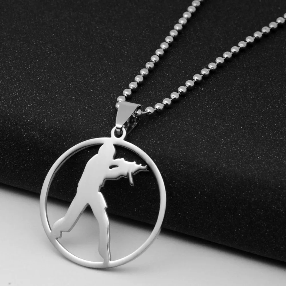 Ожерелье из нержавеющей стали Аниме игра CS Logo charm GO Counter Strike Symbol Round Global