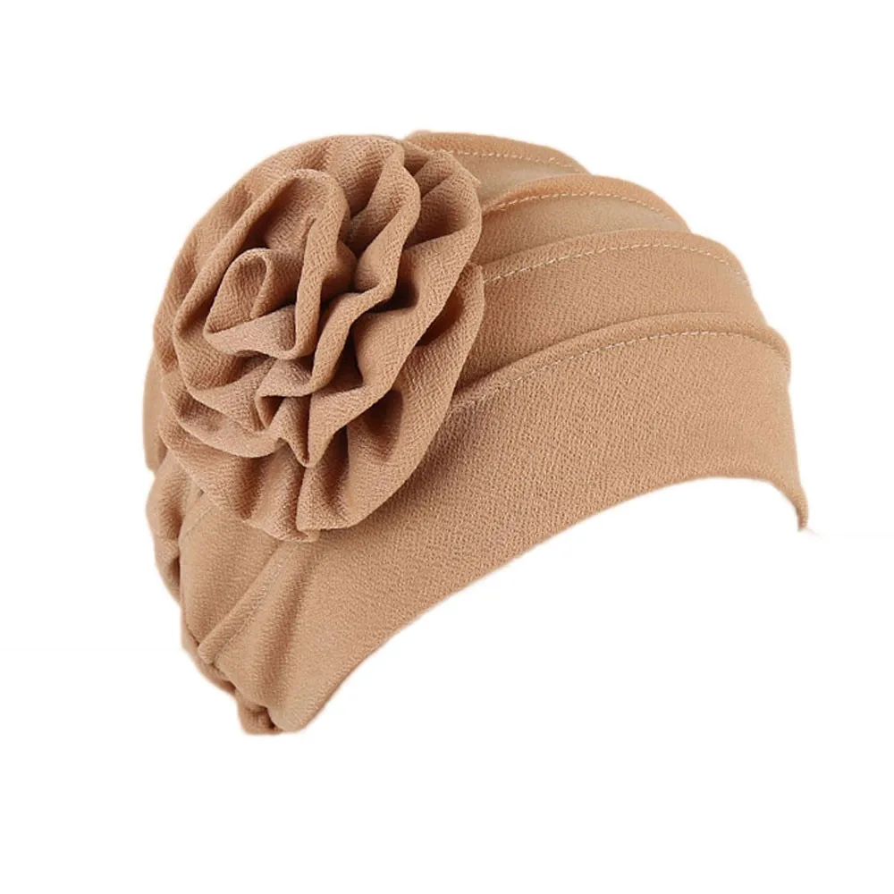 Теплая шапка s женские шапки вязаные раковые химиотерапия шляпа мусульманская Мода Стильный тюрбан цветок головной убор обертывание femme аксессуары OC25F