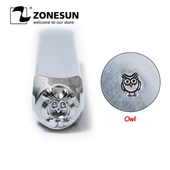 

ZONESUN Owl Jewelry Stamping Metal Alphabet LOGO Steel Stamps Mold Marking Tool Punch Die For Gold Ring Bracelet Necklace