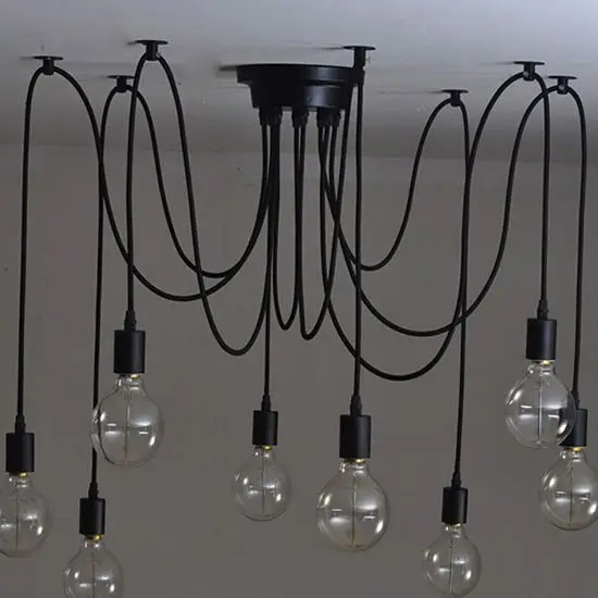 Pearmon Винтаж EDISON ЛАМПЫ несколько регулируемый diy потолочный Паук свет подвеской