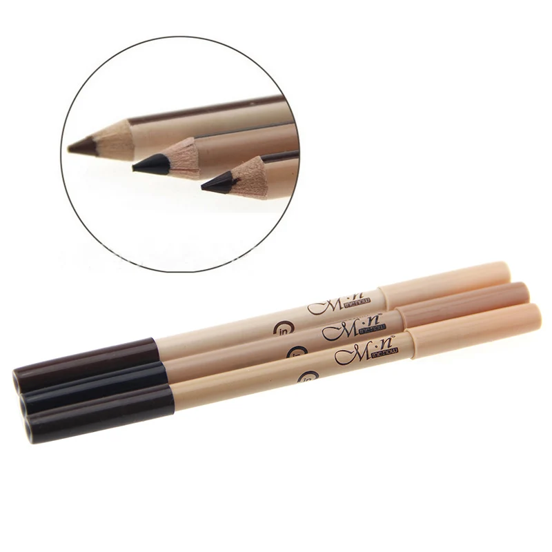 New Double-headed Black Eyeliner Creative Easy To Wear Dual-use Eyebrow Pencil+ Portable Durable Waterproof Concealer Pen TSLM2