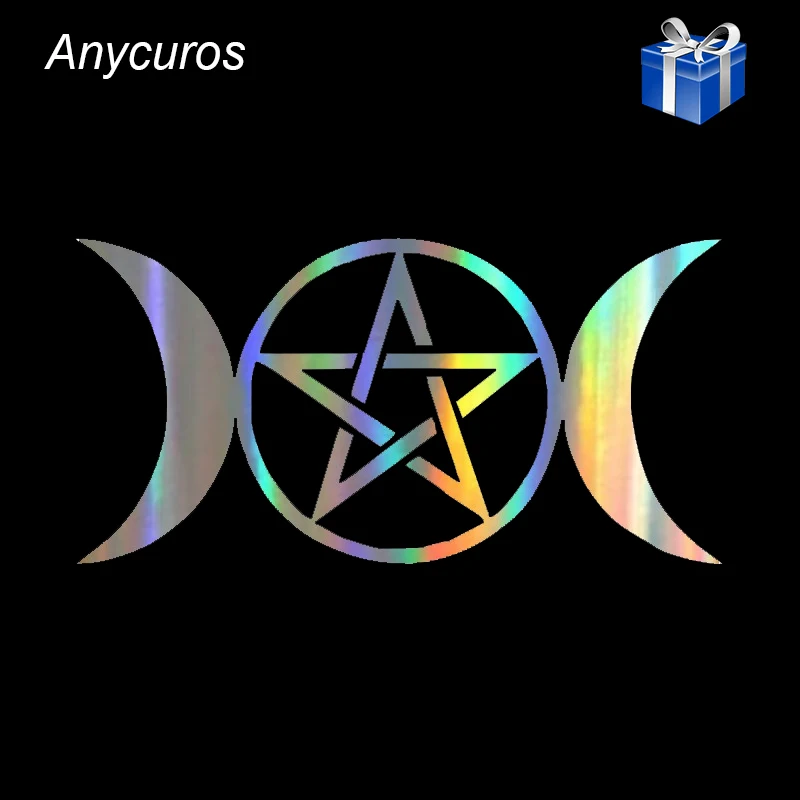 Anycuros Тройная Лунная богиня Wicca Пентакль мультфильм наклейки 15 см * 7 6 см|Наклейки
