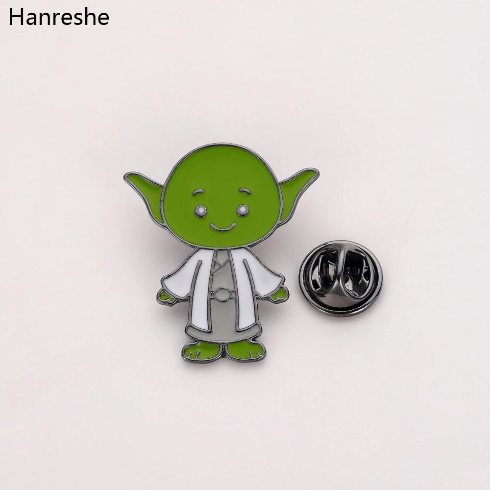 

HANRESHE Star Wars Master Yoda Character Pin Creative Cartoon Cute Badges Brooch Lapel Pin Party Holiday DIY Decor