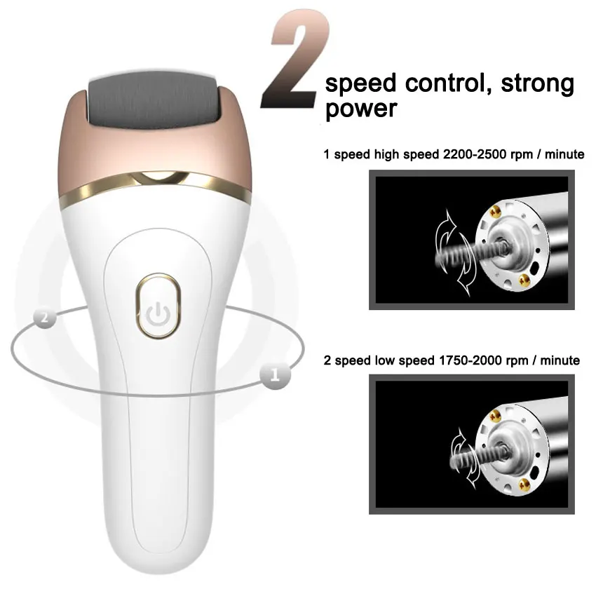 Перезаряжаемый электрический шлифовальный педикюрный инструмент для ухода за ногами пилка для стоп удаление натоптышей Exfoiliator
