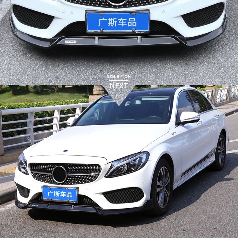 C43 ABS черный передний бампер для Mercedes-Benz W205 C180 C200 C300 с Amg спортивный бампер 4 двери(не подходит для C63