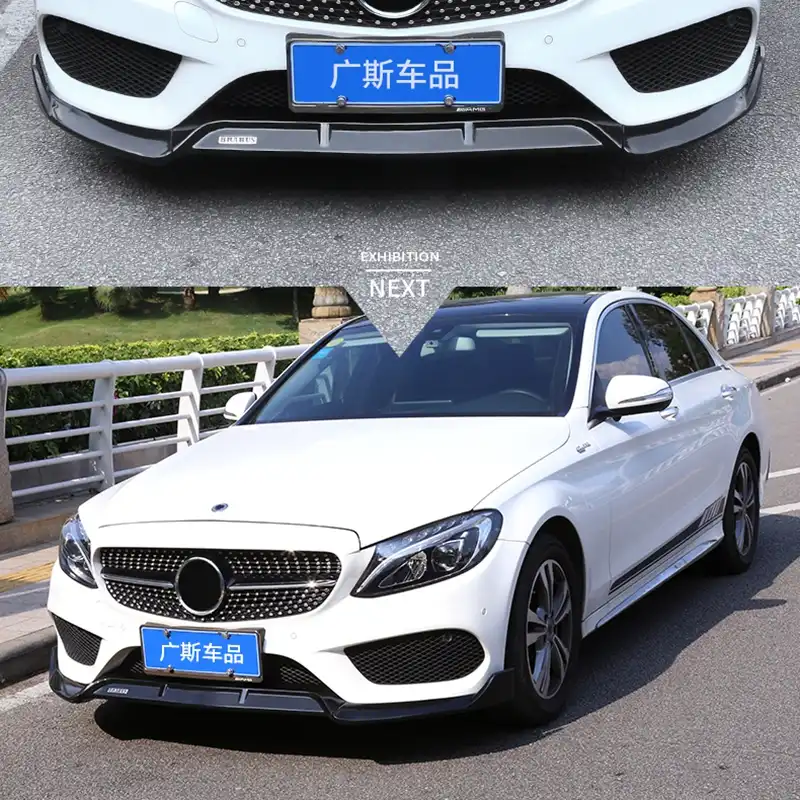 C43 ABS black front bumper lip for Mercedes Benz W205 C180 C200 C300