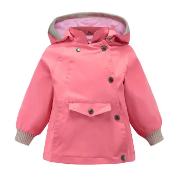 

Zipper Baby Kids Girl Jacket Hooded Windbreaker For Boy Fleece Thick Children's Jacket Waterproof Jacket Child Boys Girls Coat