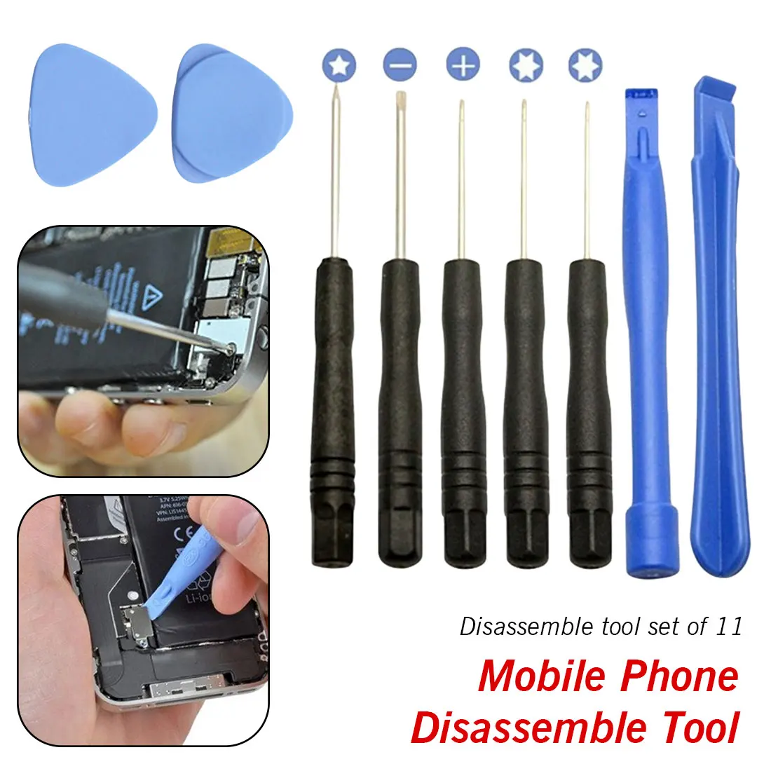 

11 In 1 Cell Phones Opening Pry Mobile Phone Repair Tool Kit Screwdriver Set For Iphone Samsung Repair Accessory Bundles