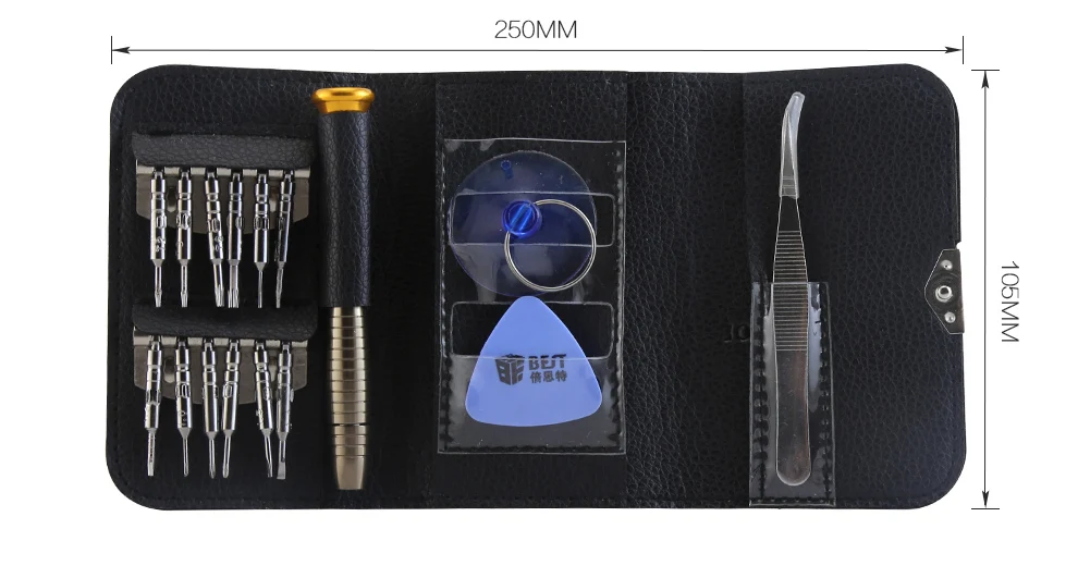 

BST-633B 16 in 1 Screwdriver Wallet Tool Kit Precision Opening Repair Tool Screwdrivers Kit with tweezers for iPhone Cell Phone