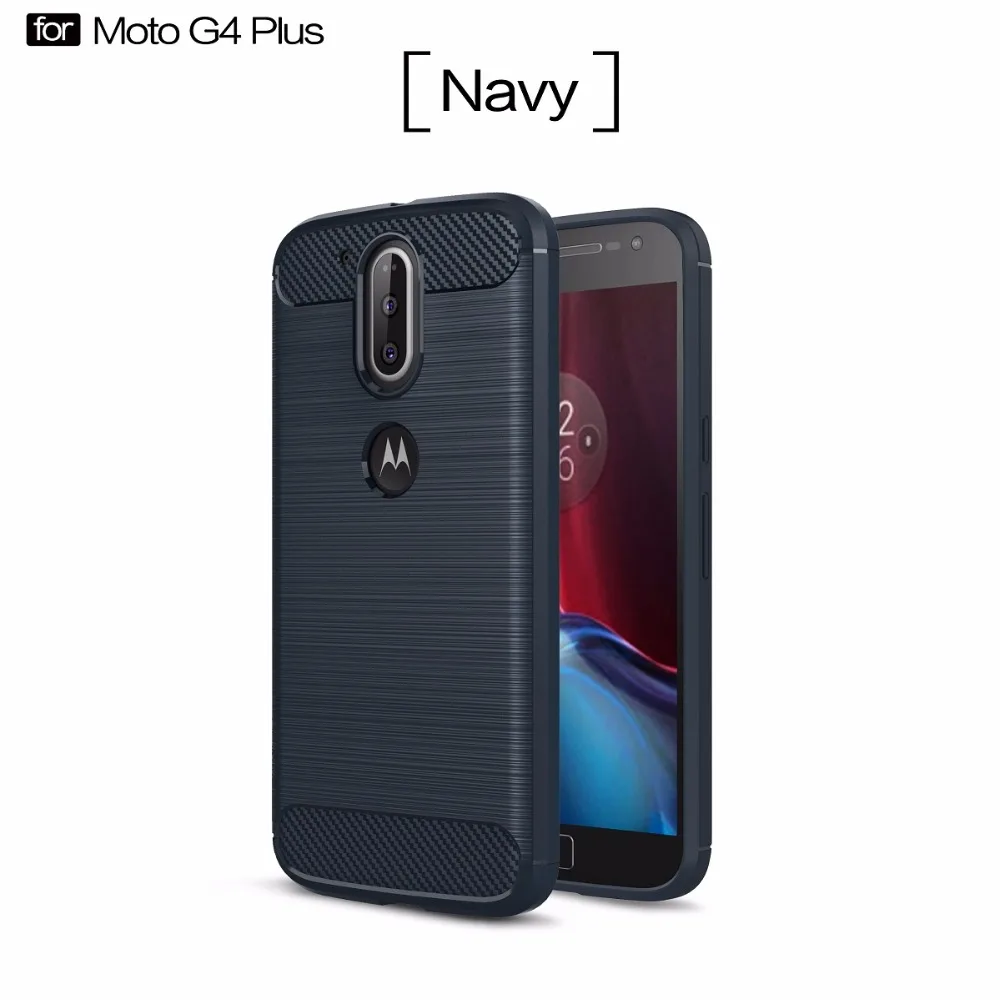 50 шт. углерода Волокно Чехол для Moto G4 Plus Ultra Slim ARMOR Heavy Duty противоударный чехол Play