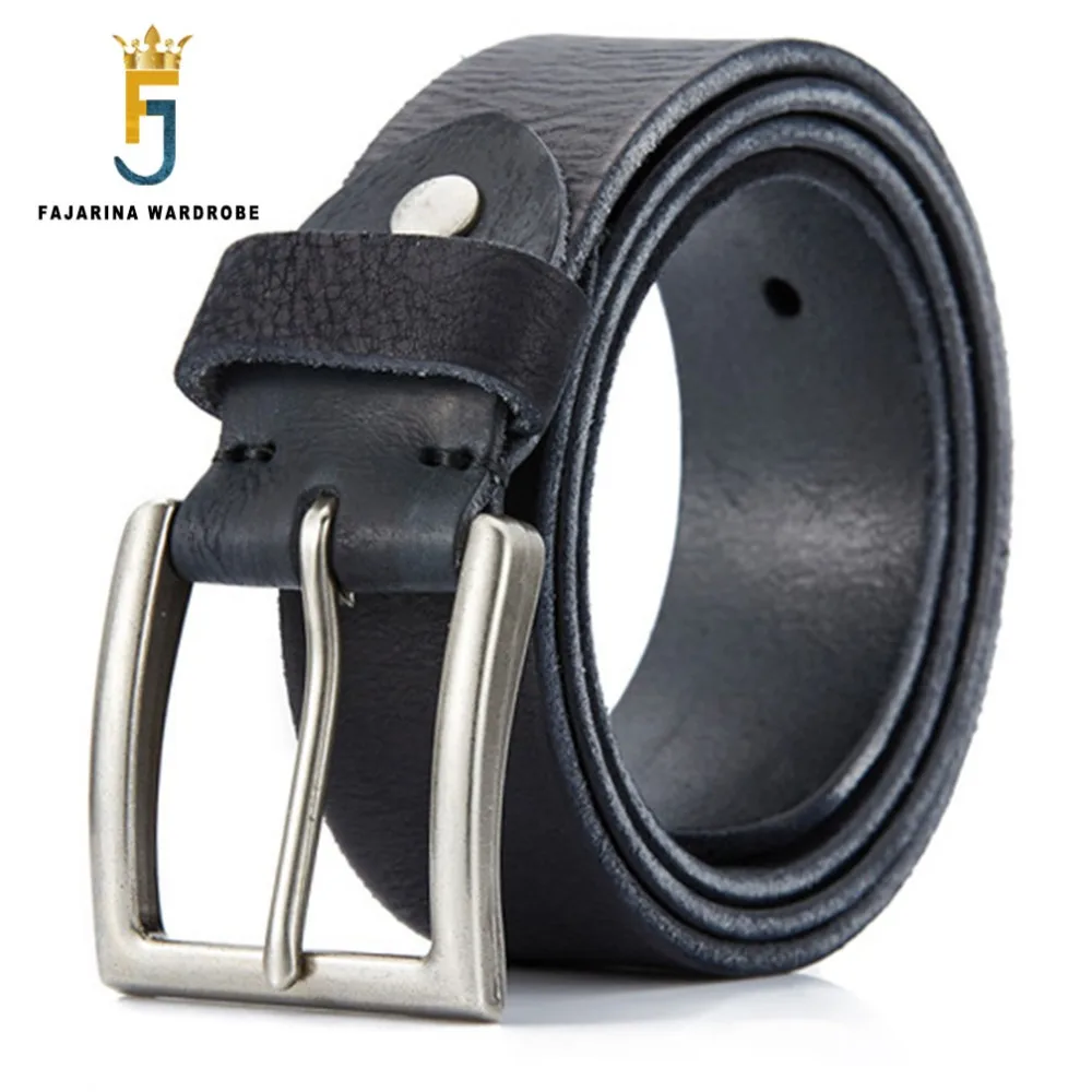 

FAJARINA High Quality Genuine Leather Belts Mens Retro Style Cow Skin Design Simple Pin Buckle Belt for Men 38mm Width N17FJ258