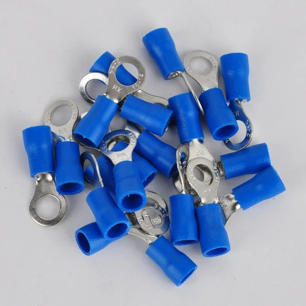 

20pcs Insulated Ring Crimp Connector Blue Electrical Wiring Terminals Cable Wire Connectors Set 14-16 AWG RV 2-5S
