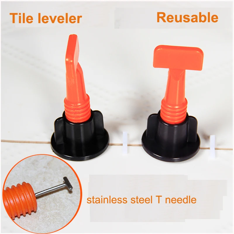 50pcs/lot New Floor Wall Tile Leveling System Leveler Plastic Clip Adjustable Locator Spacers Level Wedges Hand Tools Round