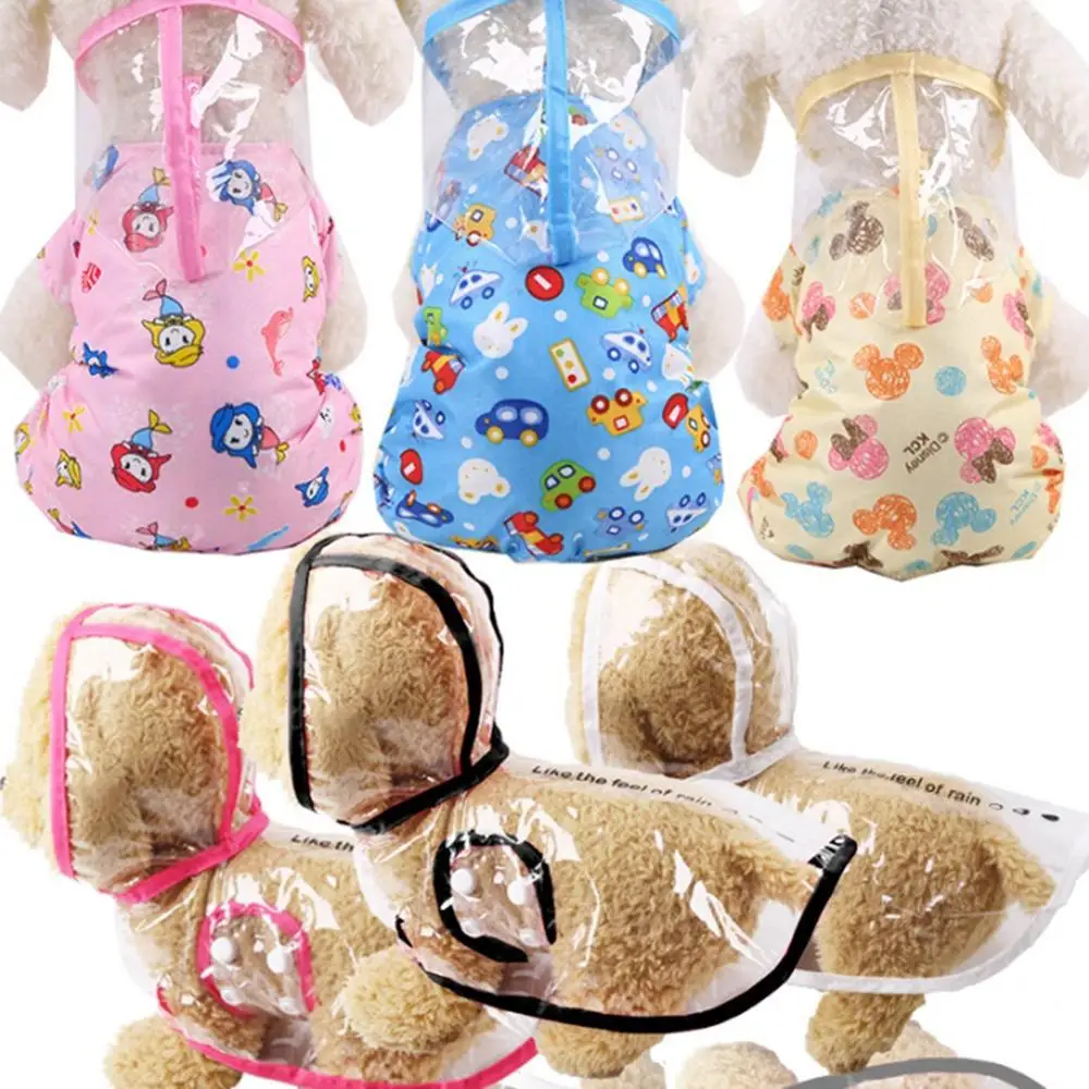 

Dog Raincoat Waterproof Sun Protection Clothing Summer New Thin Four Feet Raincoat Teddy Pet Dog Clothes For Small Dogs Puppies