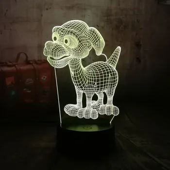 

3D Cute Dog Doggy Puppy Patrol LED Lampara RC Night Light Desk Table Bedroom Sleep Light House Decor Lamp Child Kid lamp Bulb