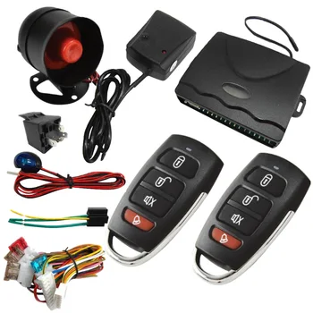 

NEW Universal 1 Way Vehicle Car Alarm System Protection Security Key less Entry Siren 2 Remote Control Burglar hot sale auto kit