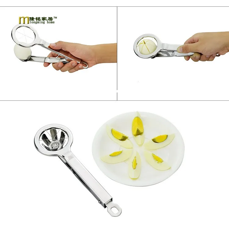 1PC Stainless Steel Egg Slicer Boiled Eggs Cutter Section Piercer Food