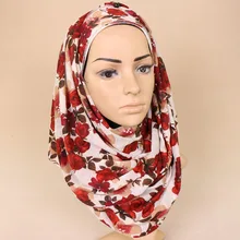 24 шт./лот) стиль Джерси принт мусульманский хиджаб шарф исламские длинные шали GBS490