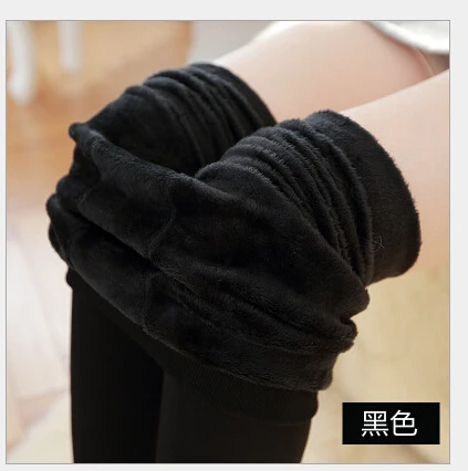 Toivotukasia 200 г Зимние новые высокие эластичные утолщенные женские леггинсы, сохраняющие тепло штаны, обтягивающие штаны, трендовые вязаные для женщин - Цвет: black