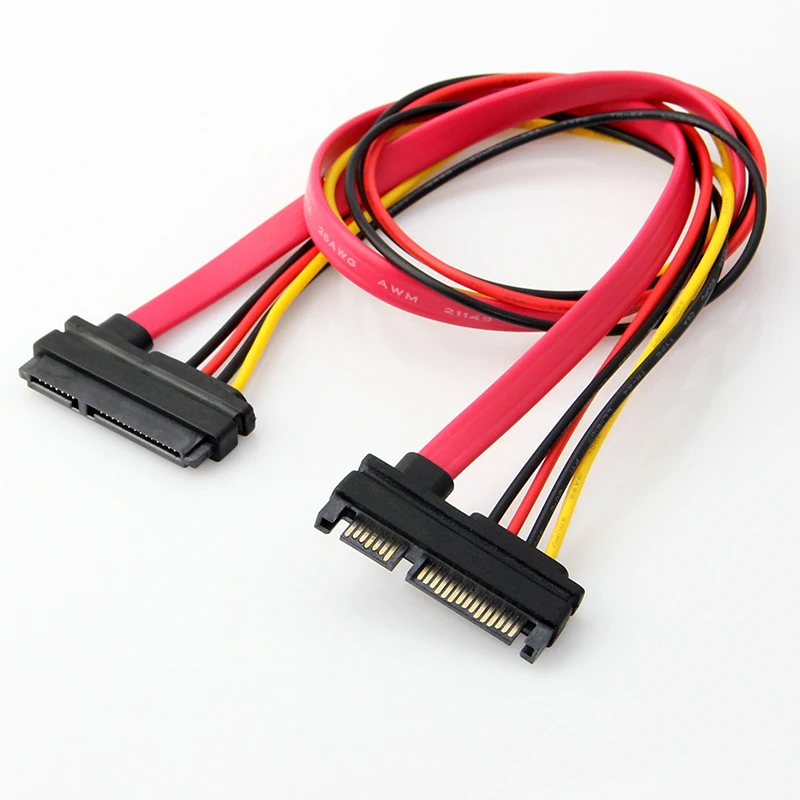 1 шт. штекер гнездо 7 + 15 Pin Расширение SATA шнур 7P передача данных P Источник питания