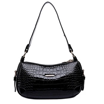 

New crocodile pattern patent handbags women shoulder bag dumplings bag women's mother handbag crossbody bag women leather purse