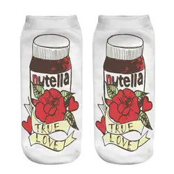 Цветок и nutella true С принтом в виде надписи «love» Носки дети челнока оптовых