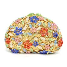 Новейший дизайн Вечерняя сумка с кольцом клатч со стразами цепочка сумка на плечо кошельки Свадебная вечеринка сумка для банкета синий/золотой/зеленый/красный 88621-D