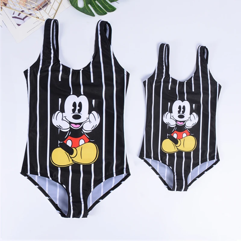 

Family Matching Swimwear Women One Piece Biquini Push Up Swimsuit 3D Printed High Waist Bathing Suit Matching Swim Bikini