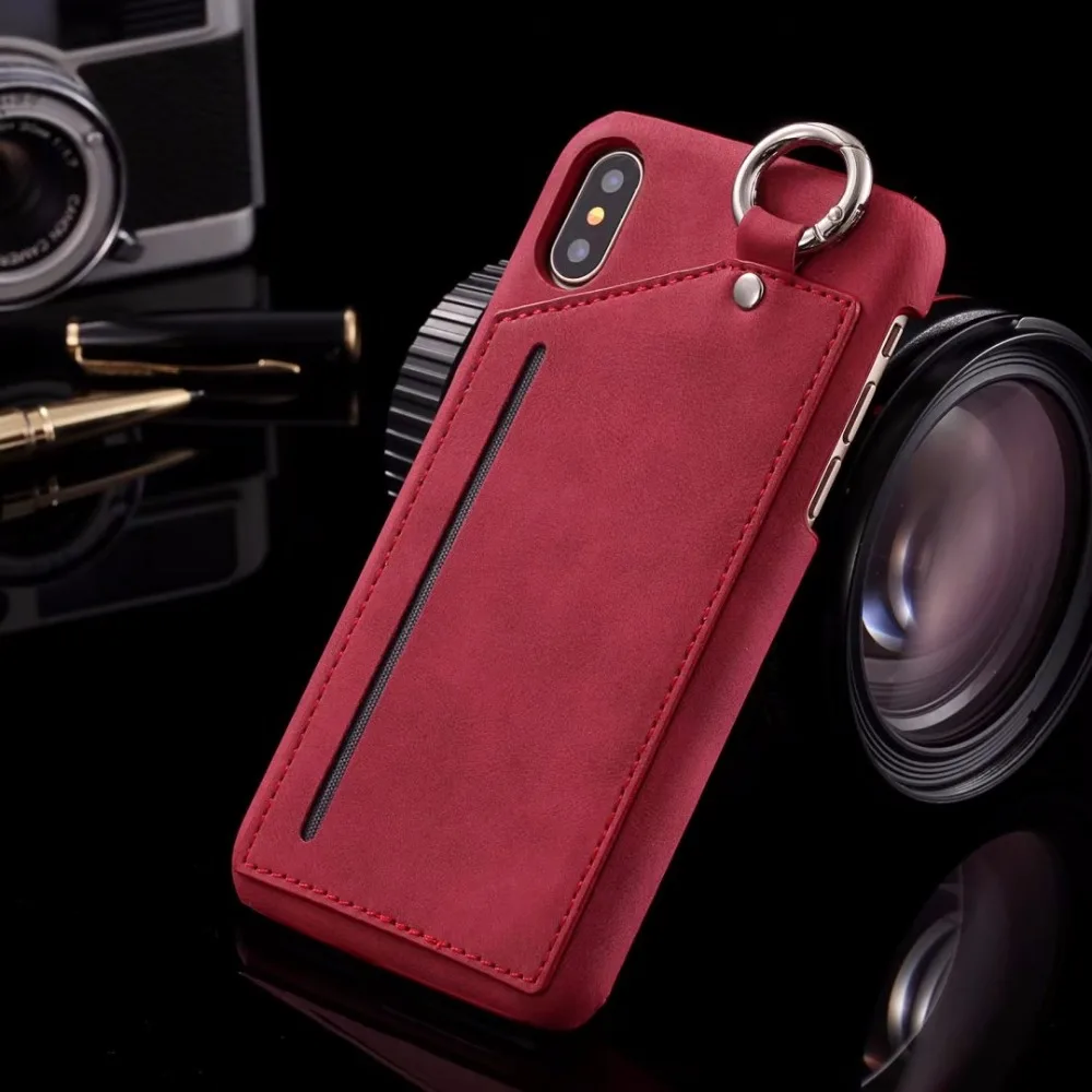Z-suit NEW For iPhone X Phone Cases PU Leather Wallet Credit Card Slot Back Cover for iPhone10 Outdoor Hanging Buckle Case |