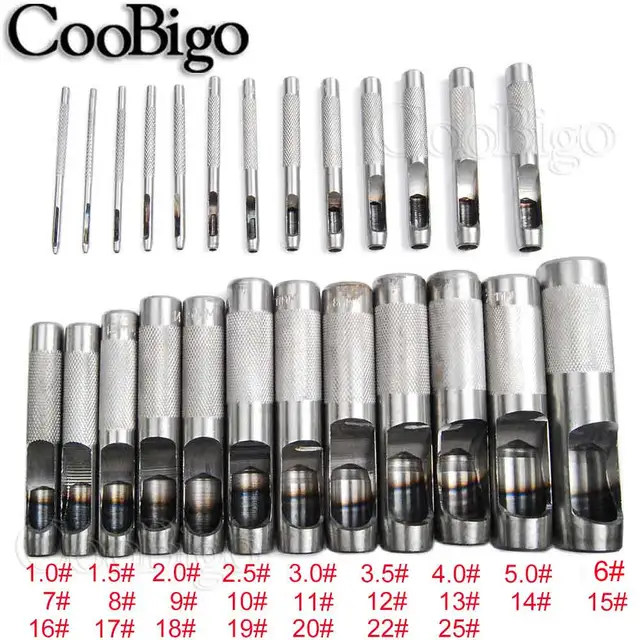1pcs 25 Size Hollow Punches Metal Punch Tools Leather craft Set Belt Punch for Canvas Clothes Round Punching 1.0mm to 25mm 1
