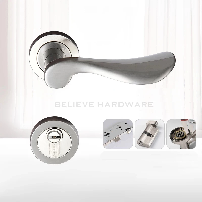 

KINLONG-W6042774 Mechanical Interior Door Lock Anti-theft & Fireproof Lever Handle Locks For Wooden/Frame/Metal Doors