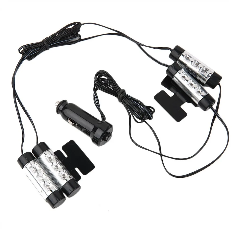 New 4 Car Charger 12V Interior Decoration 360 Degree Adjustable LED