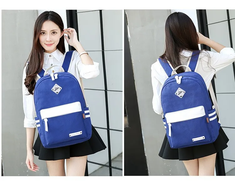 Элегантный дизайн, модная женская однотонная школьная сумка из парусины, брендовый дорожный Черный рюкзак для девочек-подростков, стильная сумка для ноутбука, рюкзак
