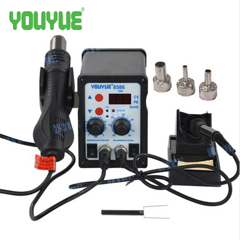 

Factory Direct Sale 700W Solder Rework Station Hot Air Heat Gun Soldering Iron For Welding Repair YOUYUE 8586 Better Yihua 8586